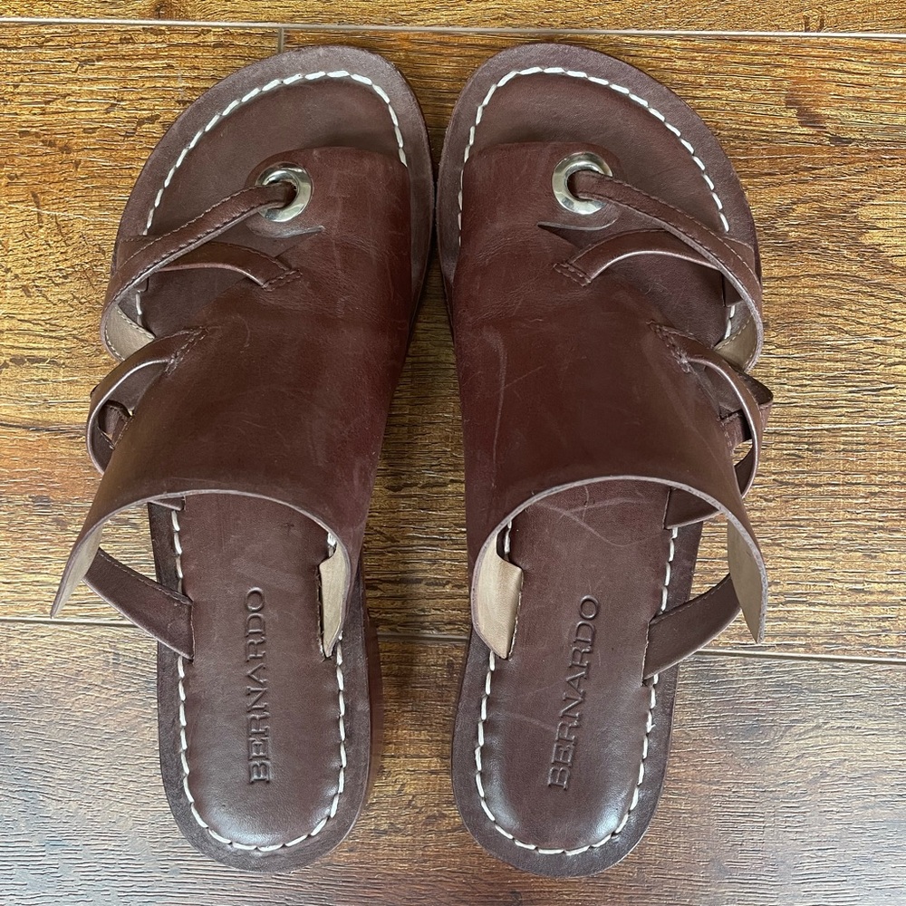 Bernardo Brown Leather Sandals Size 6.5